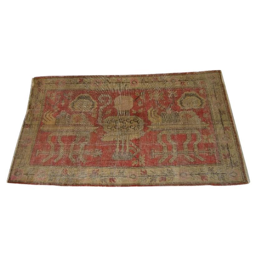 19th Century Antique Samarkand Rug 8.5" X 5" For Sale