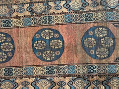 19th Century Antique Samarkand Rug 8.6" X 3.9"