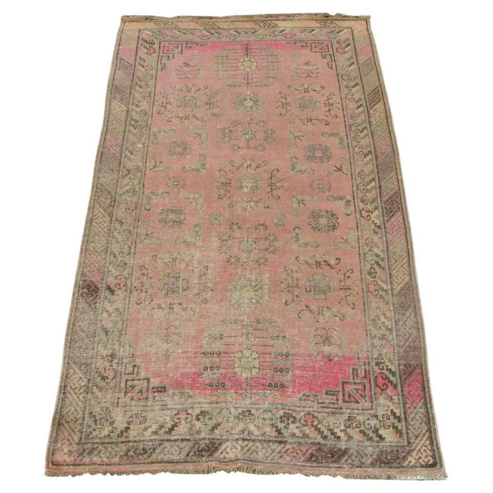 19th Century Antique Samarkand Rug 8.8" X 4.8" For Sale