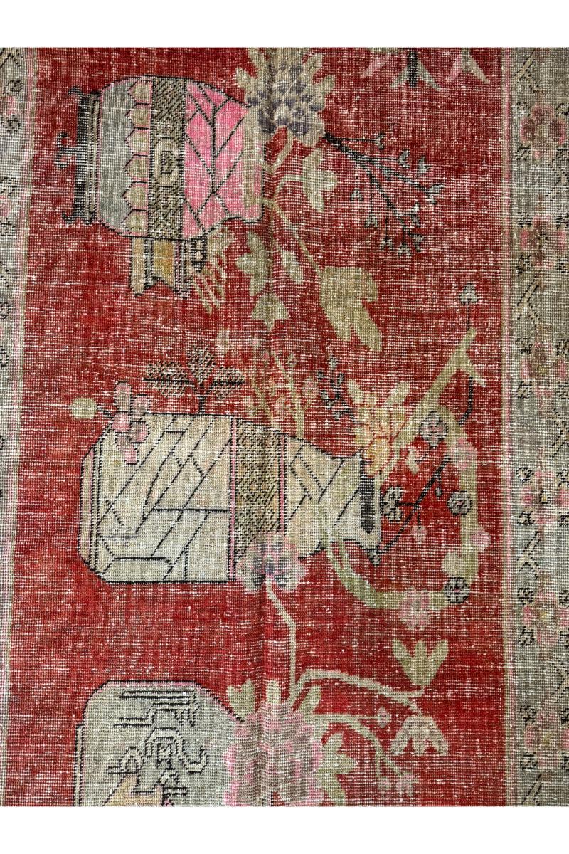 Héritage raffiné : Tapis Samarkand du 19e siècle, 9.10' x 5.4' - Transformez votre espace avec l'élégance américaine intemporelle. Fabriqué avec des détails méticuleux, ce tapis antique ajoute une touche de sophistication et d'histoire à toute