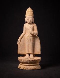 19th century Antique sandstone Burmese Buddha statue from Burma