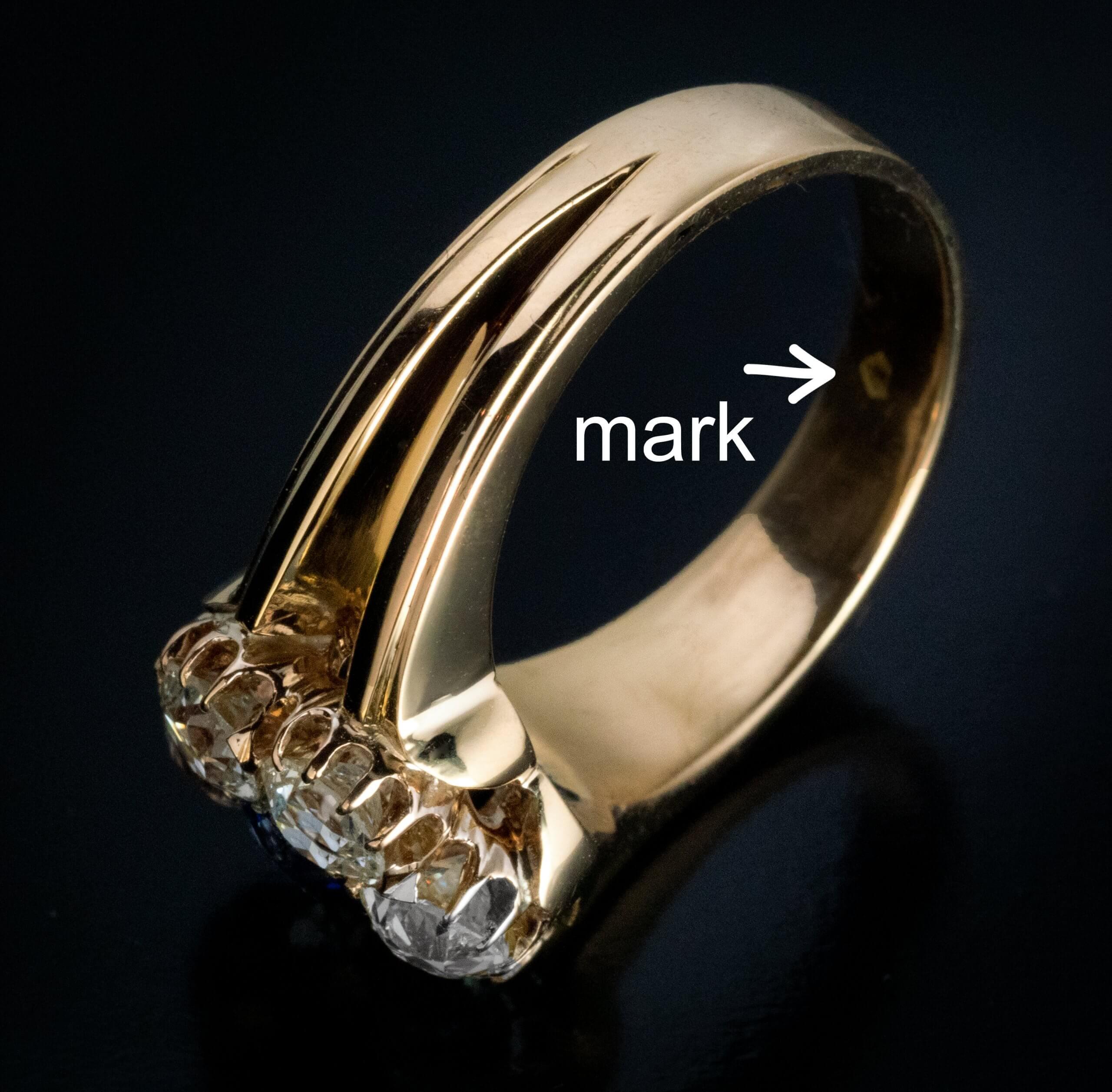 Bague ancienne du 19e siècle à saphir et diamant Pour femmes en vente