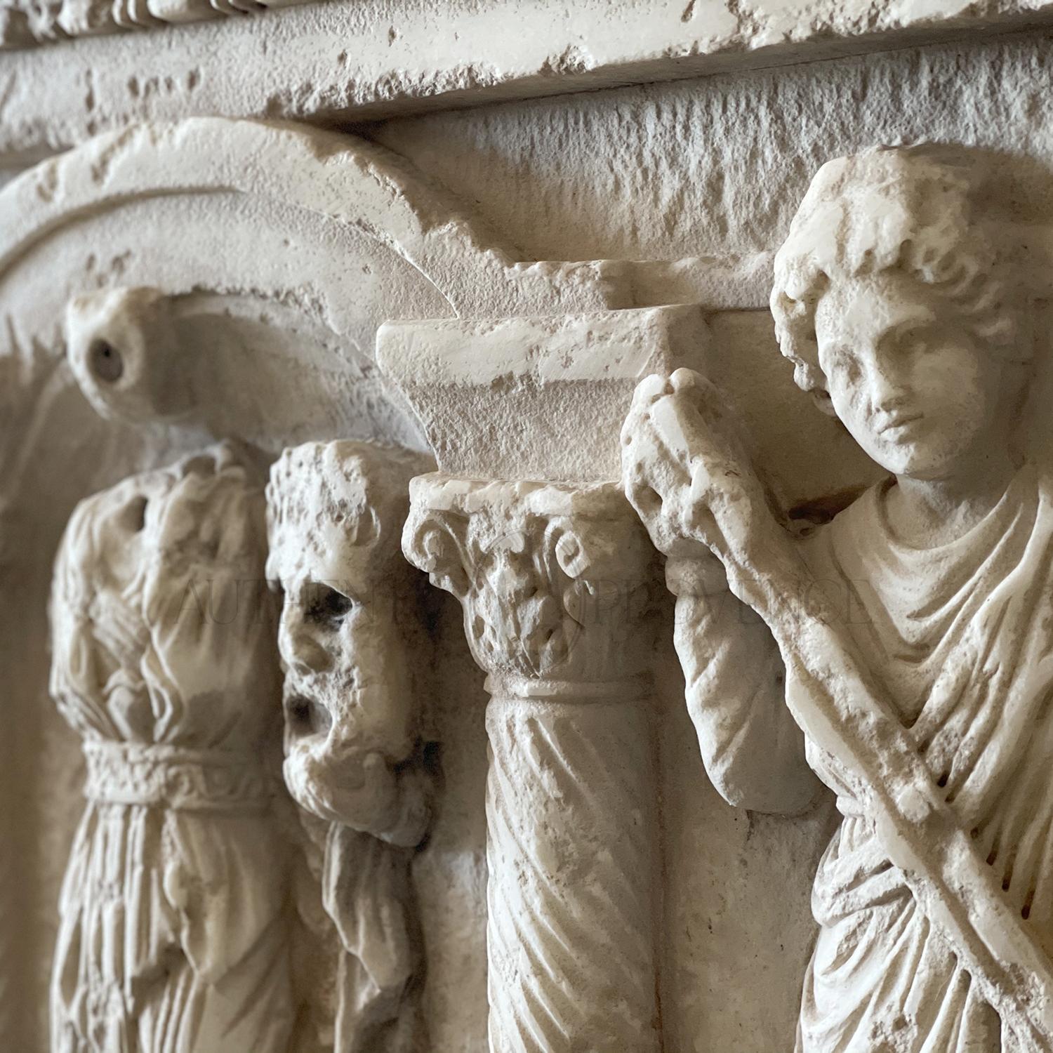 Antiker Sarkophag-Pflanzgefäß oder Untertopf aus italienischem Thassos-Marmor, 19. Jahrhundert im Angebot 1