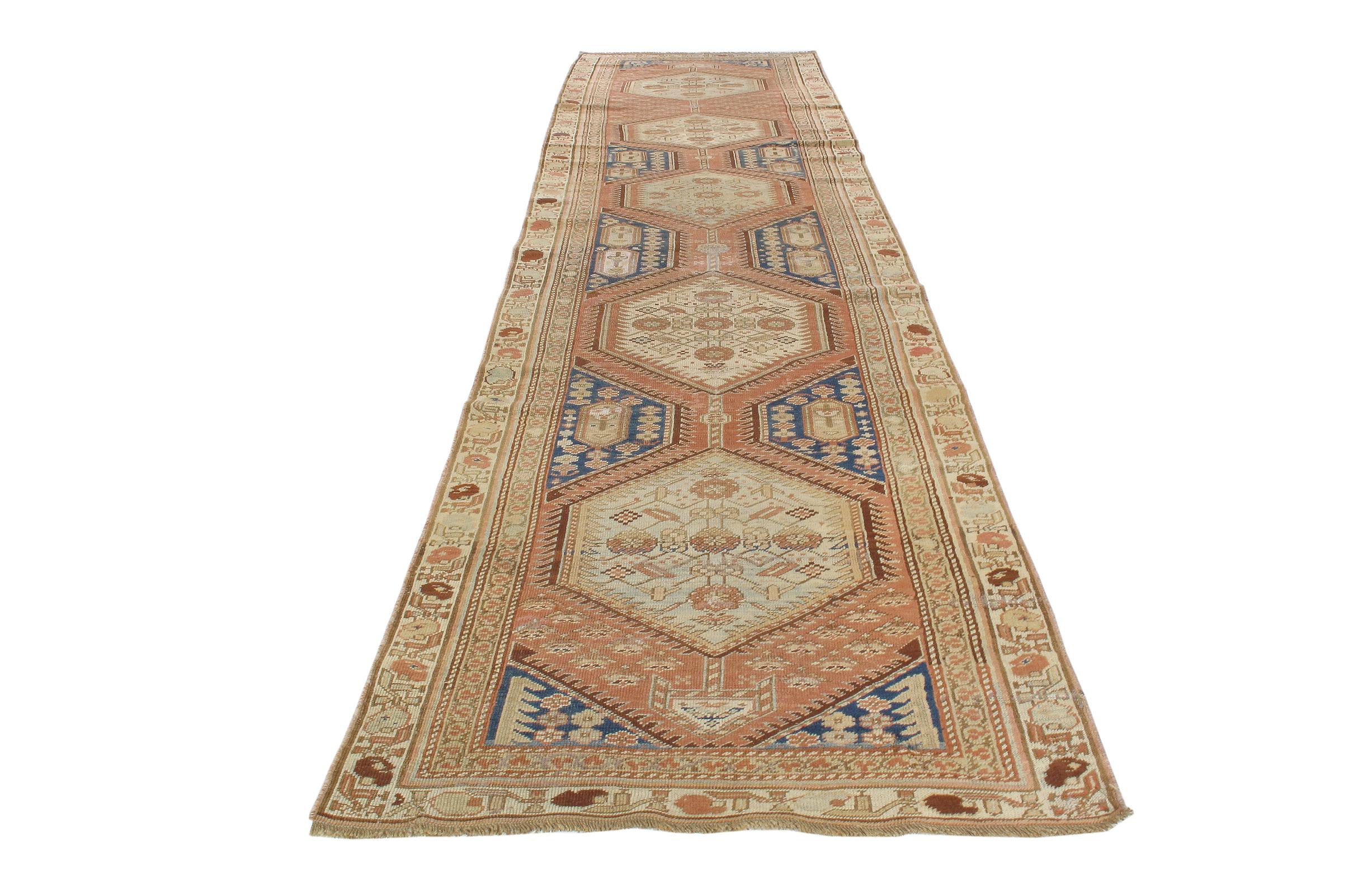 Wool 19th Century Antique Serab Persian Runner  For Sale