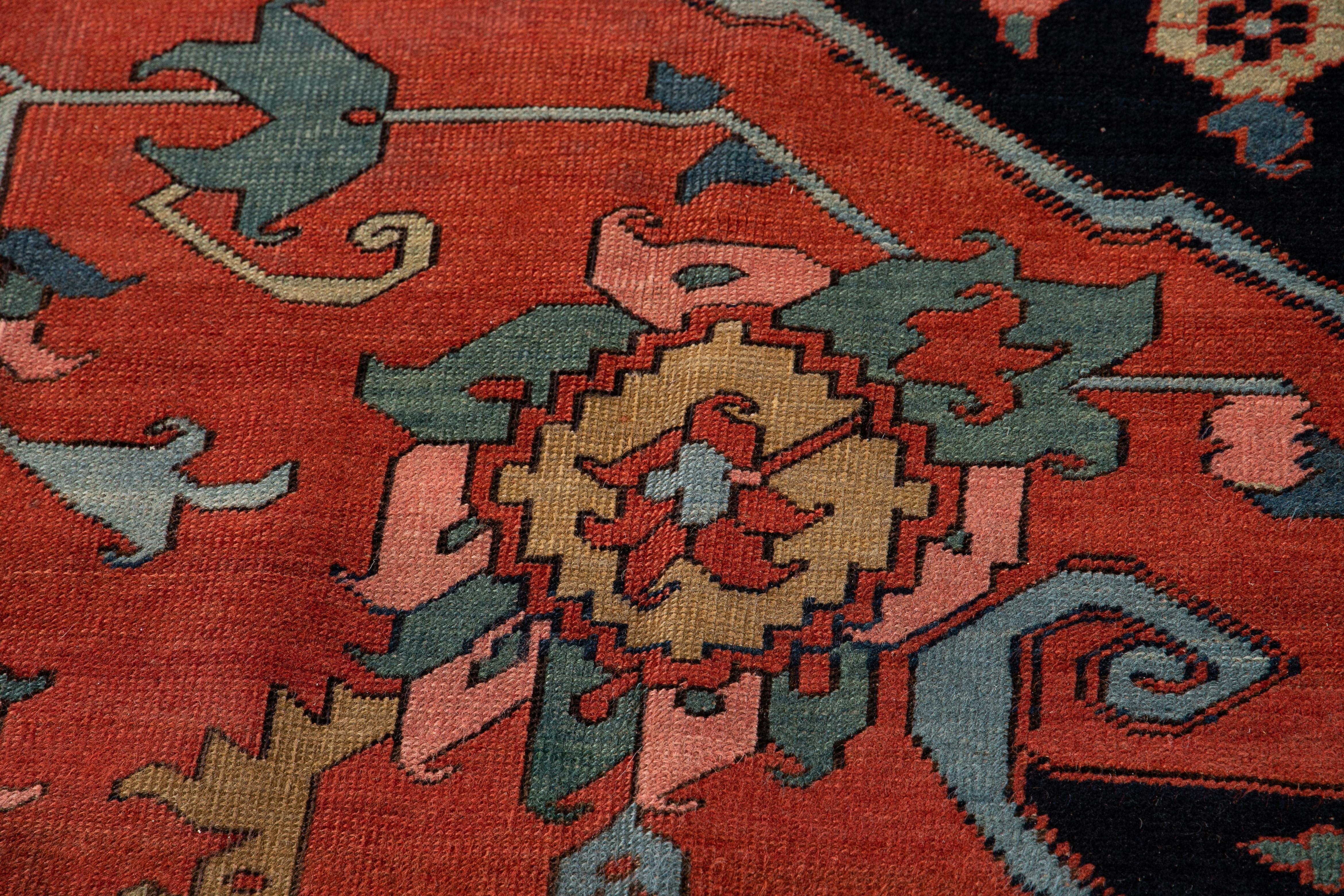 19th Century Antique Serapi Wool Rug For Sale 12