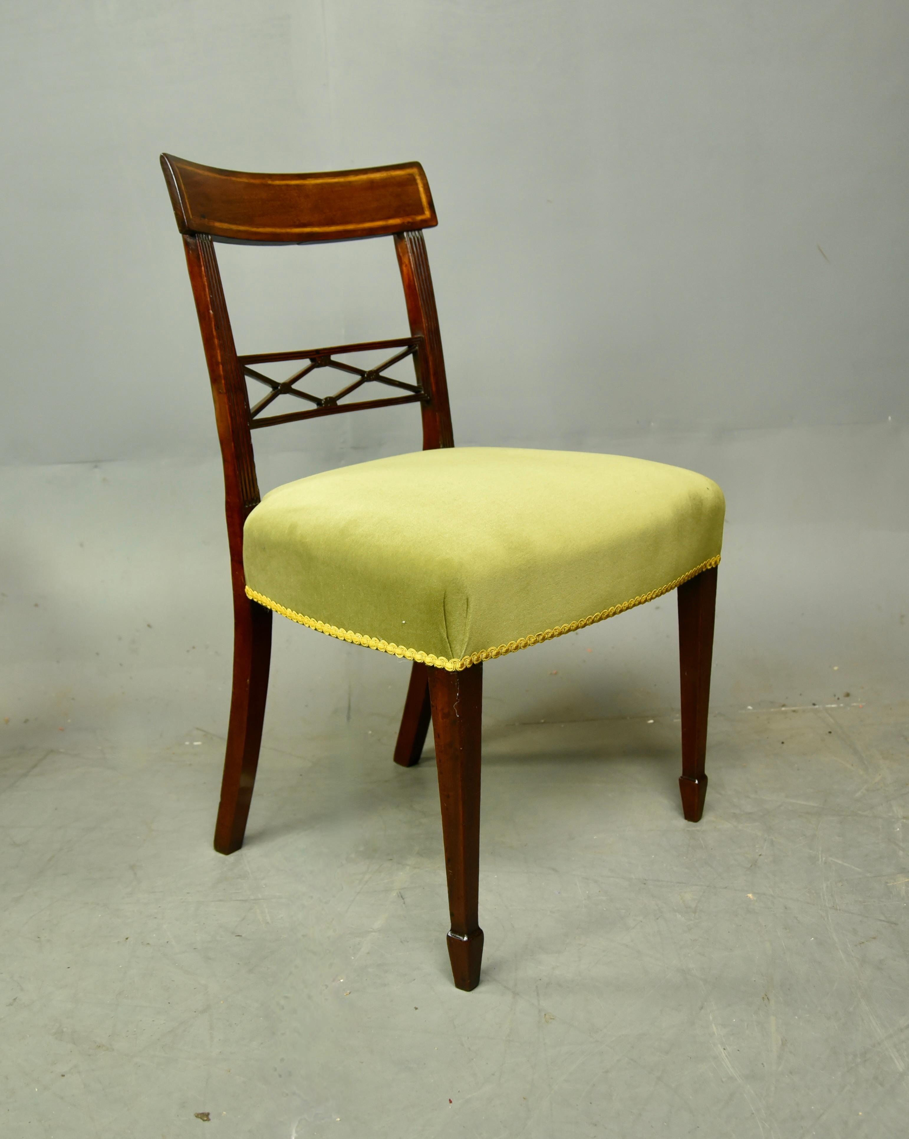 English 19th century Antique set of 6 Regency dining chairs 