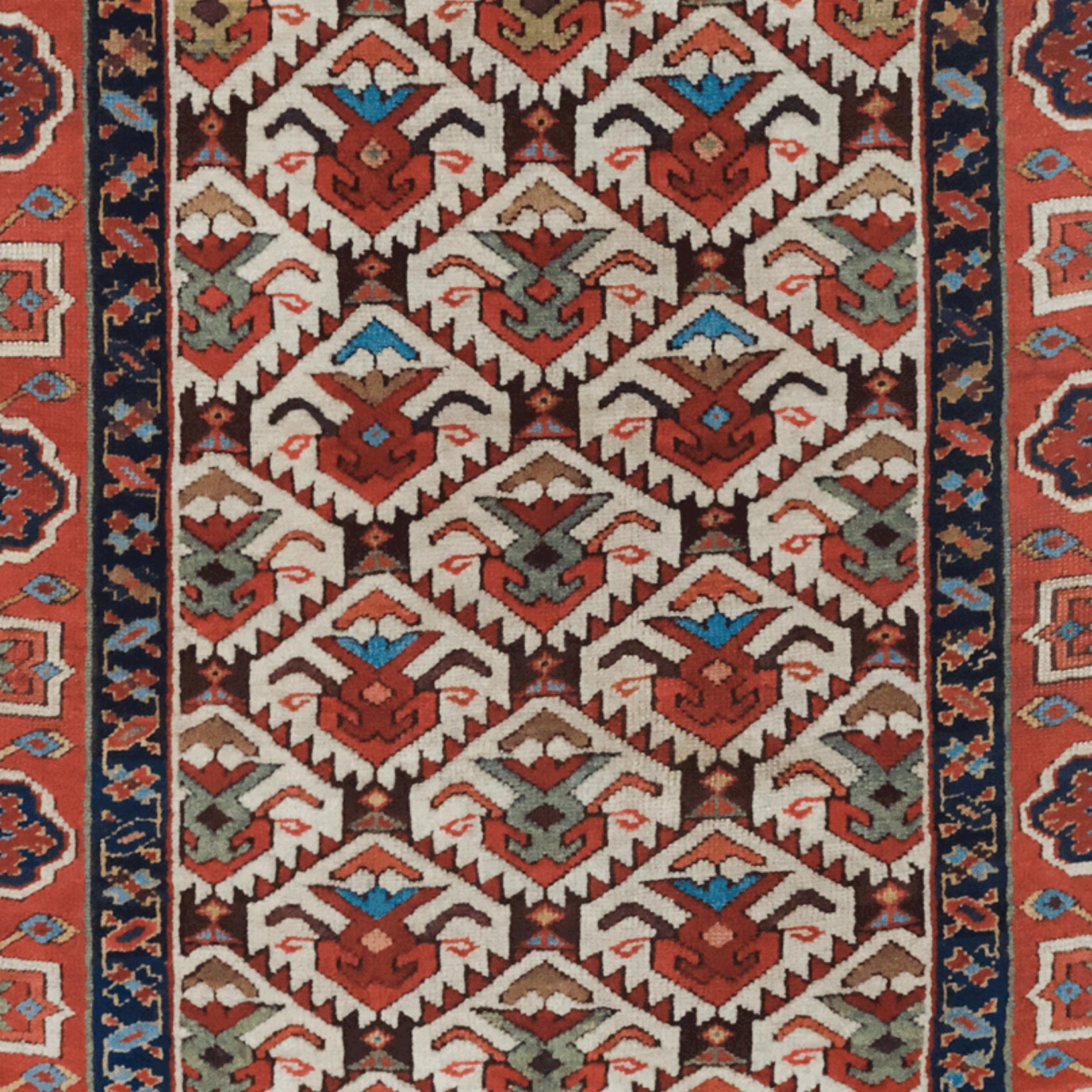 Alfombra Shahsevan antigua del siglo XIX Caucásico en venta