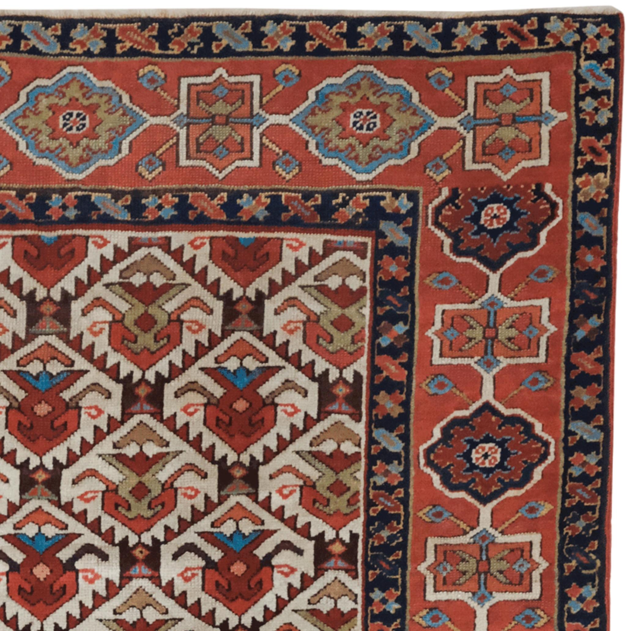 Alfombra Shahsevan antigua del siglo XIX Tejido a mano en venta