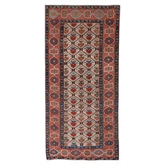 Alfombra Shahsevan antigua del siglo XIX