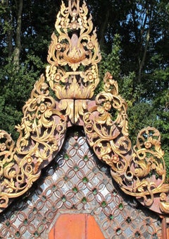 19th century Antique Shan wall panel / throne backside from Burma