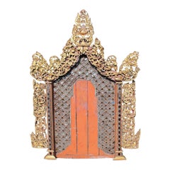 19th century Antique Shan wall panel / throne backside from Burma