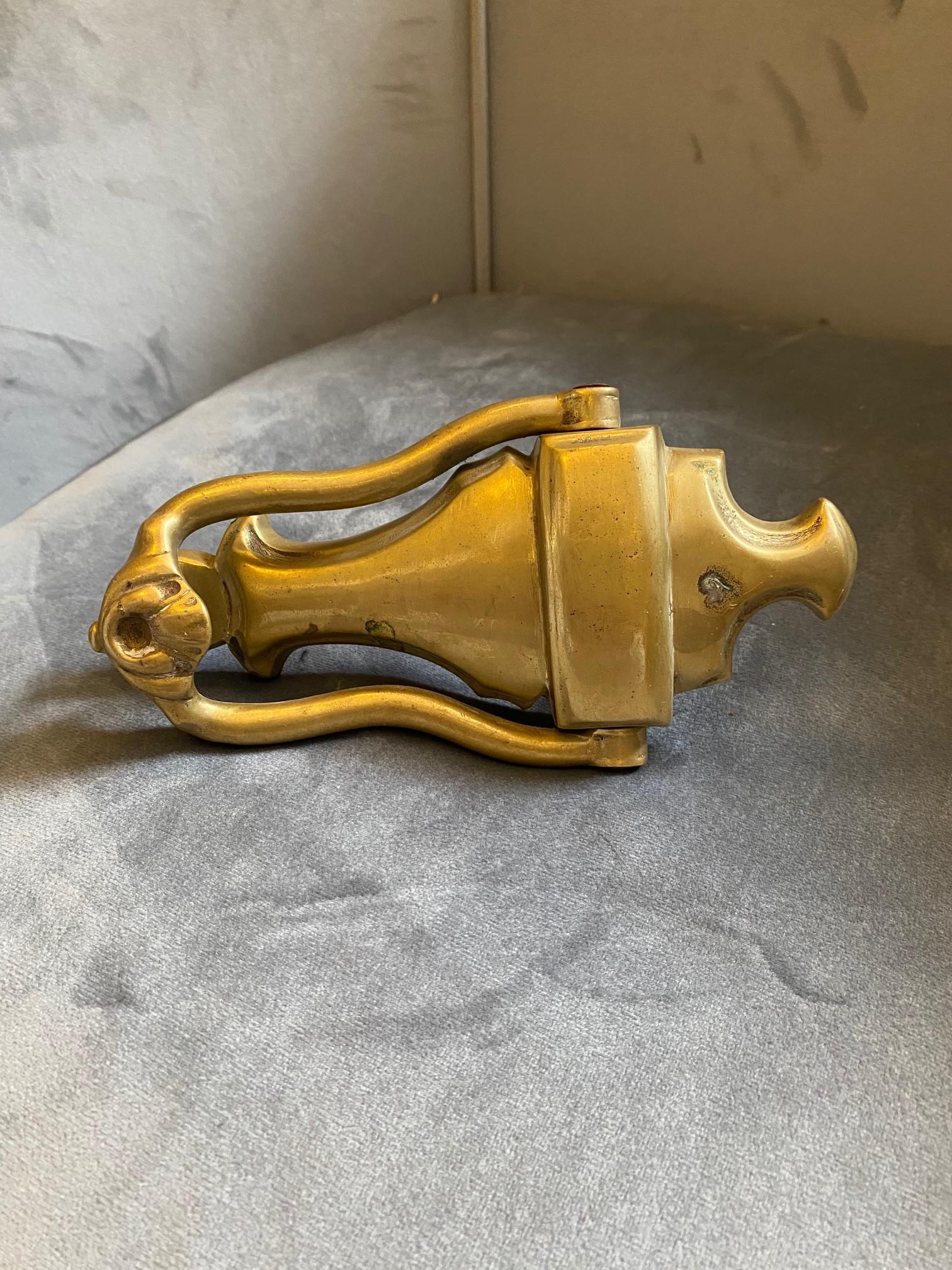 19th Century, Antique Sicilian Brass Knocker For Sale 1