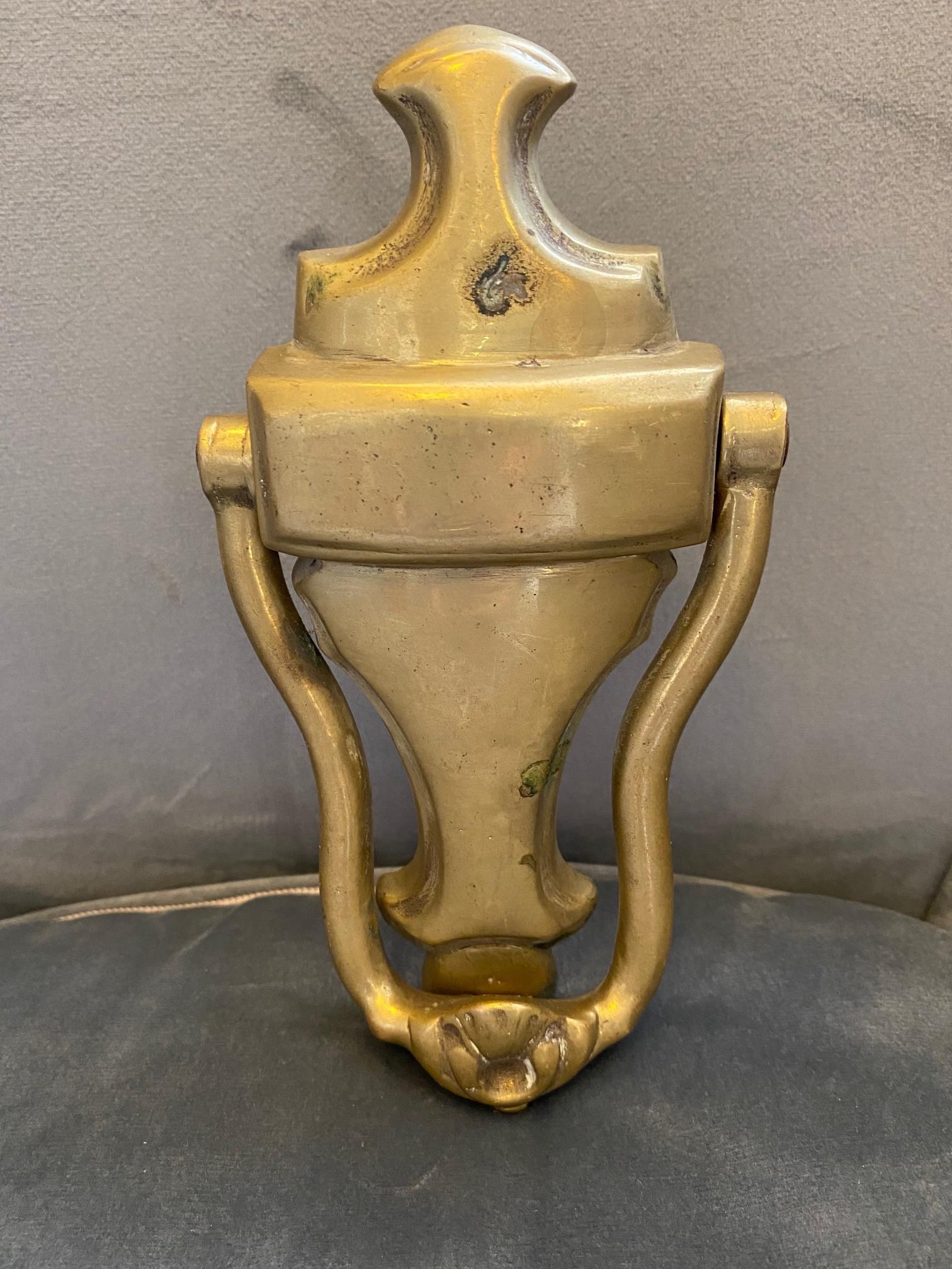 19th Century, Antique Sicilian Brass Knocker For Sale 3