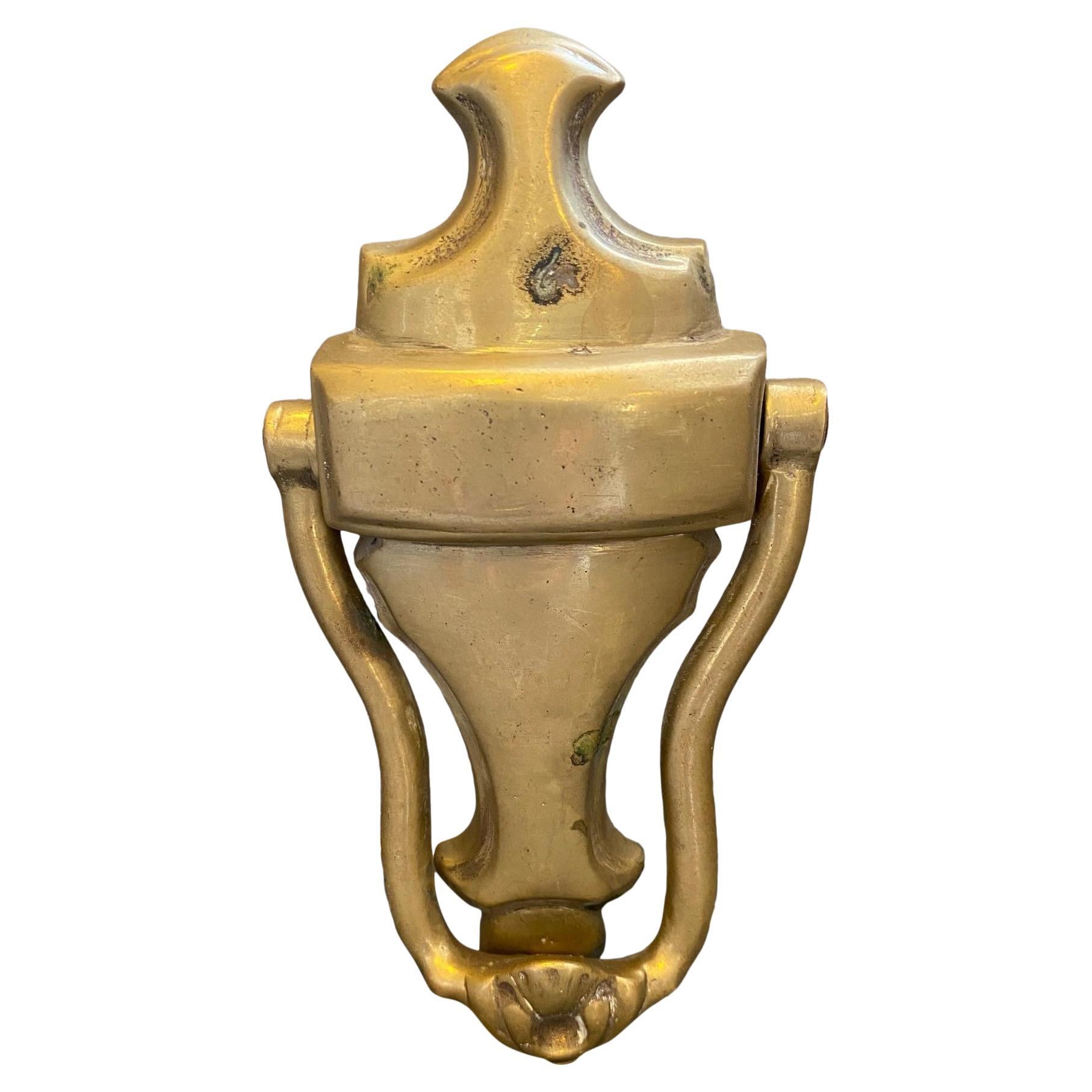 19th Century, Antique Sicilian Brass Knocker For Sale