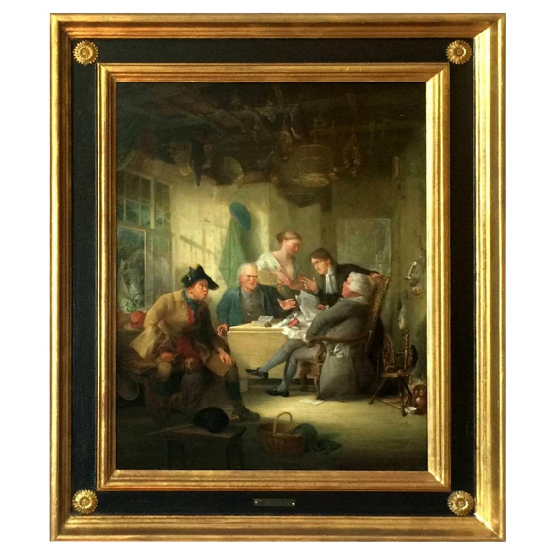 19th Century Antique Signed Painting H. P. Parker For Sale