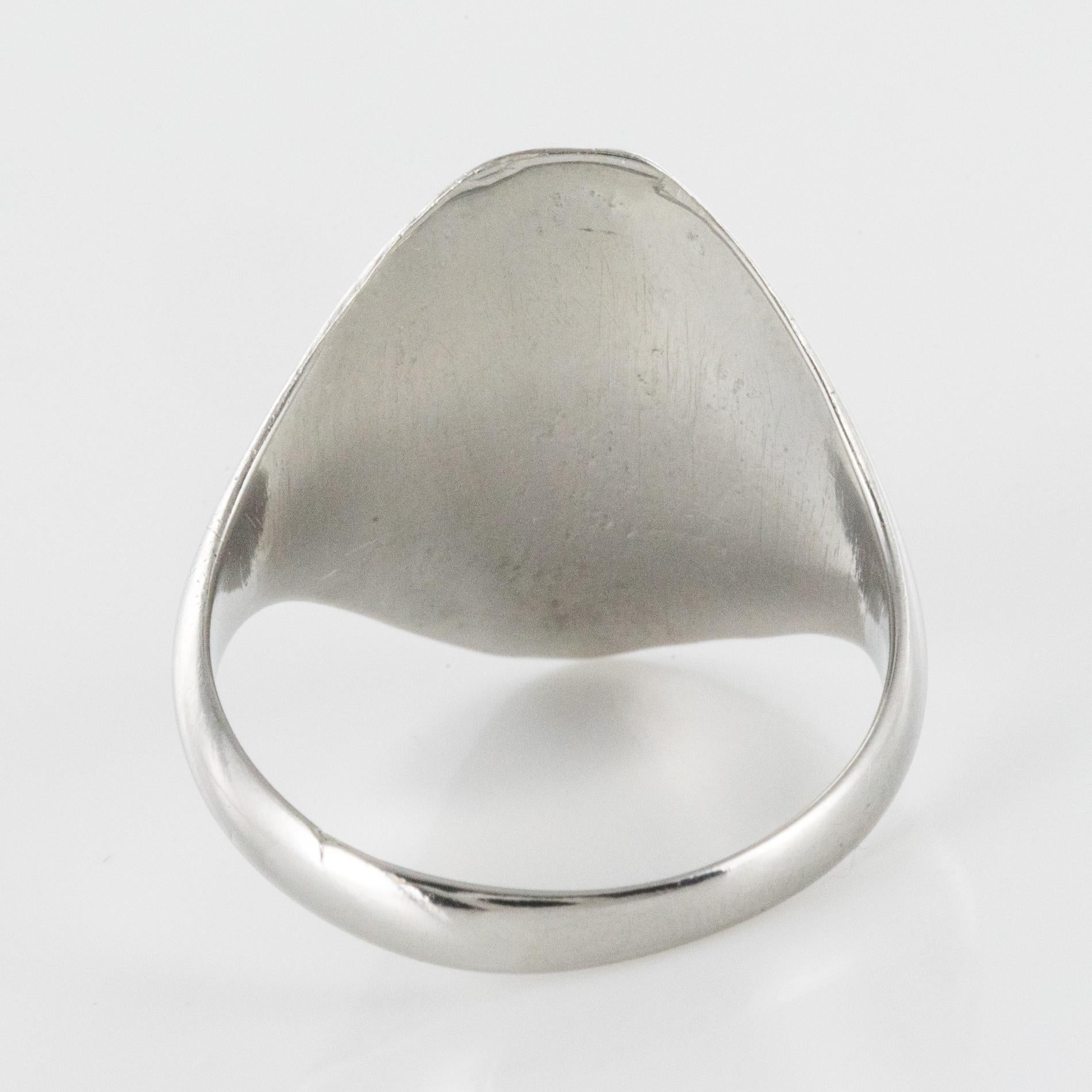 19th Century Antique Silver Unisex Signet Ring For Sale 4
