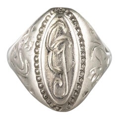 19th Century Antique Silver Unisex Signet Ring