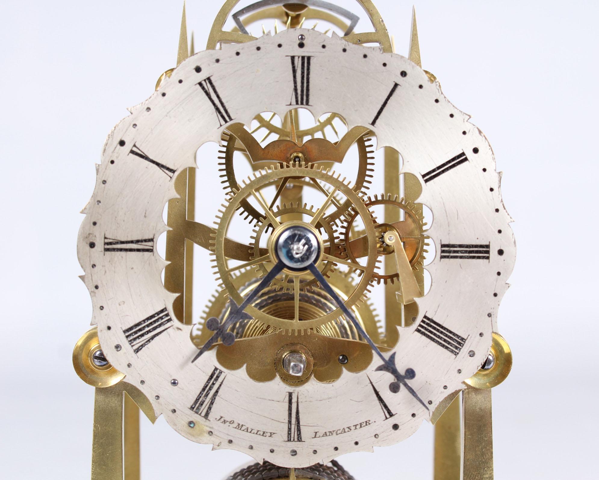 English 19th Century Antique Skeleton Clock, England, circa 1850