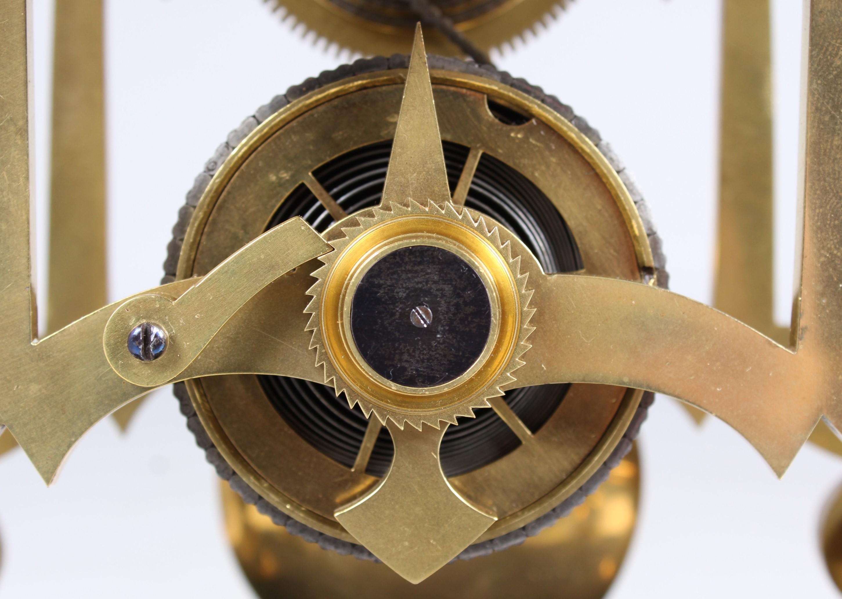 Brass 19th Century Antique Skeleton Clock, England, circa 1850