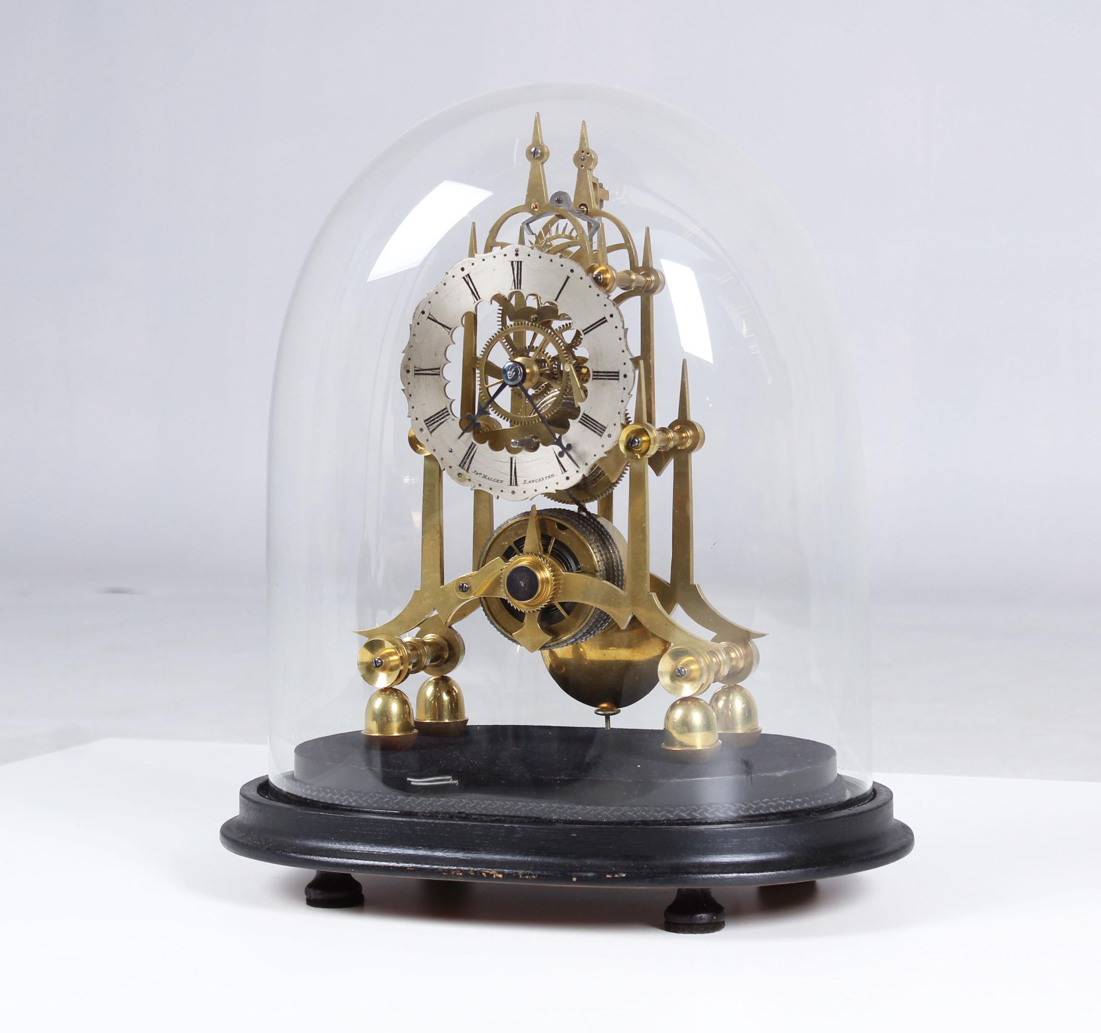 19th Century Antique Skeleton Clock, England, circa 1850 1