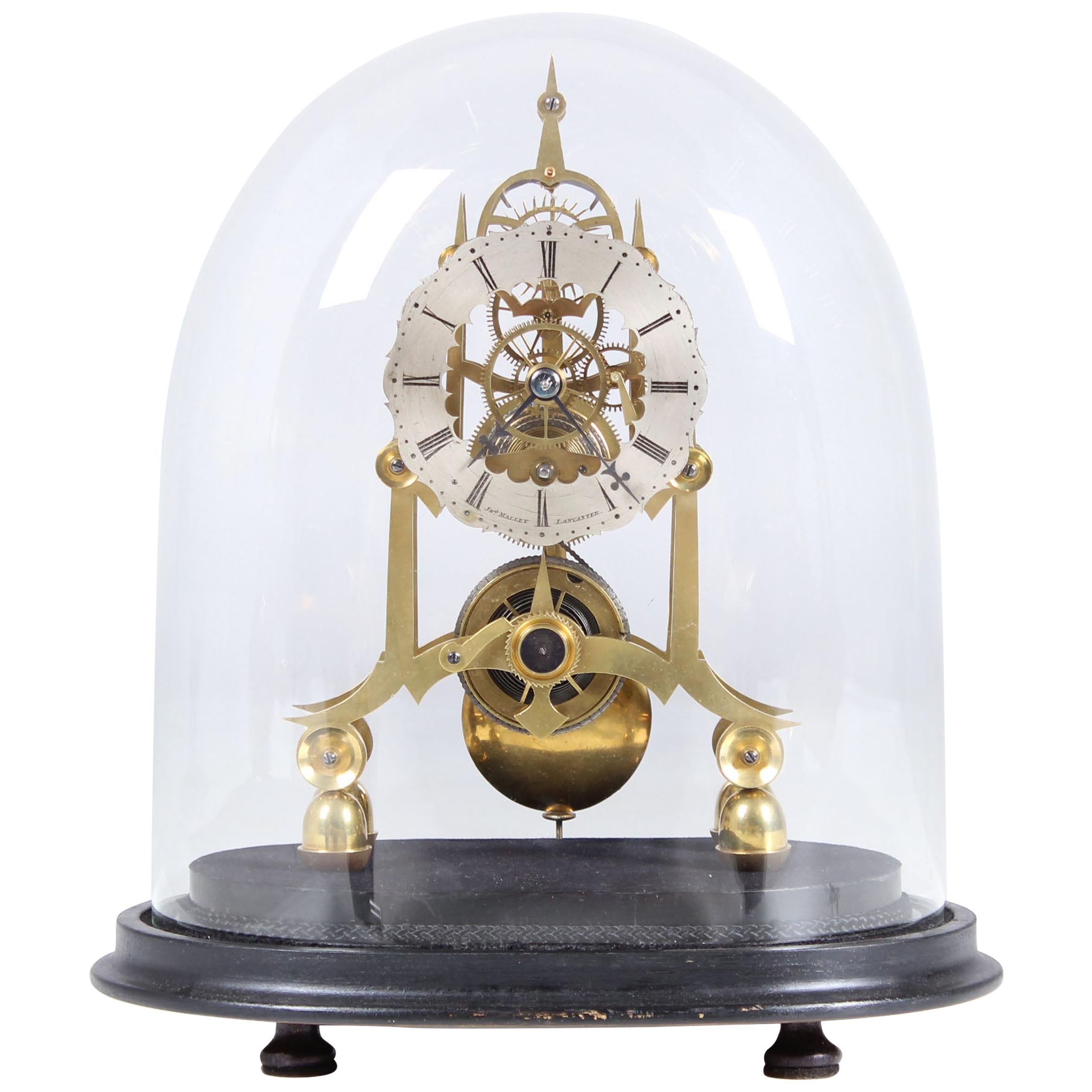 19th Century Antique Skeleton Clock, England, circa 1850