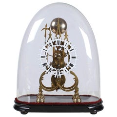 19th Century Antique Skeleton Clock, Pendule Squelette, England, circa 1880