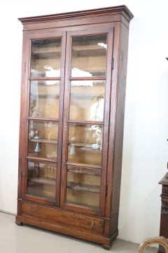 Libreria antica in legno massiccio di pioppo del XIX secolo