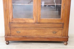 19th Century Antique Solid Walnut Bookcase or Vitrine