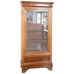 19th Century Antique Solid Walnut Bookcase or Vitrine