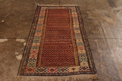 19th Century Antique Soumak Rug Gometric Burnt All-Over Pattern by Rug & Kilim