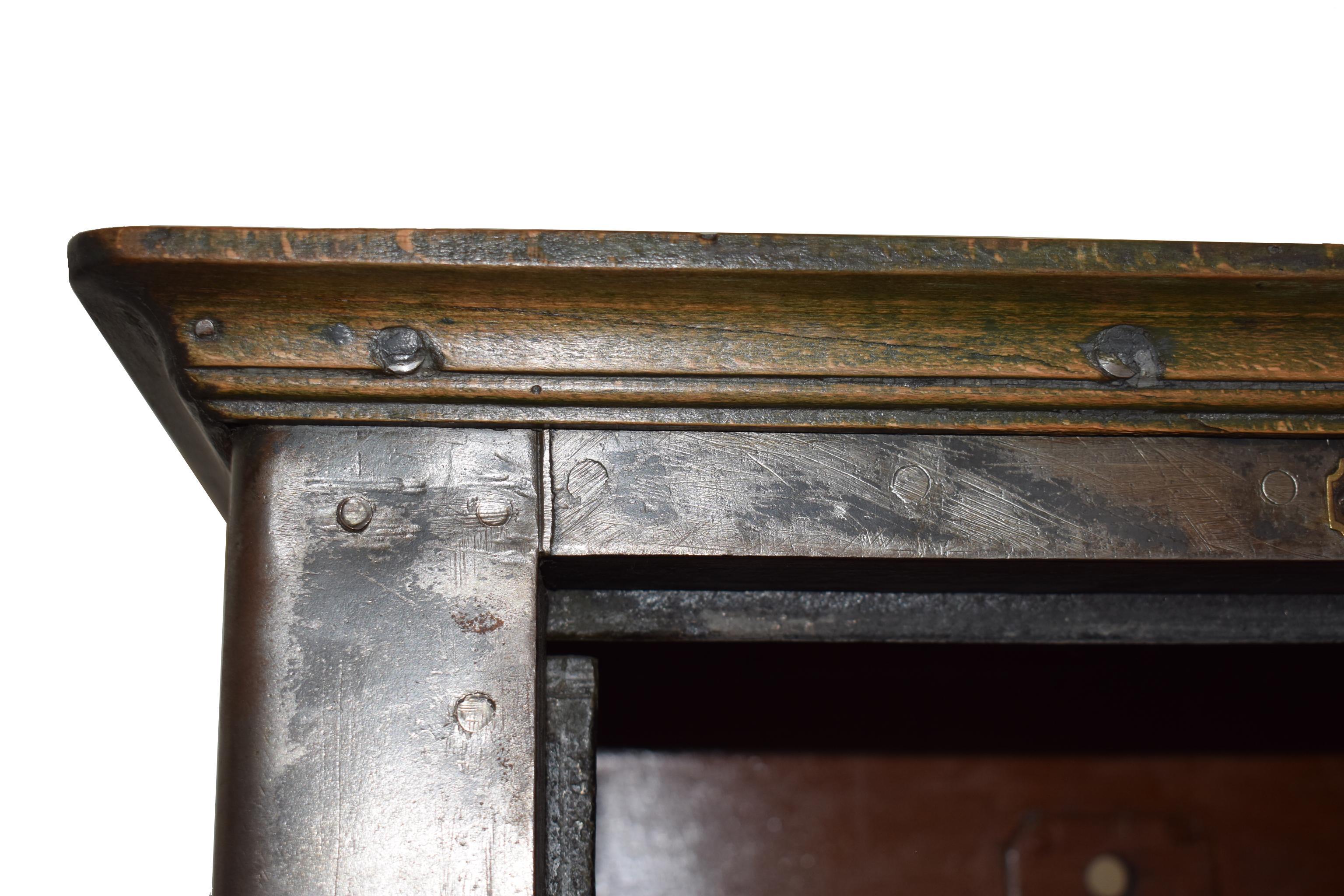 19th Century Antique Spanish Iron Safe In Good Condition In Carmine, TX