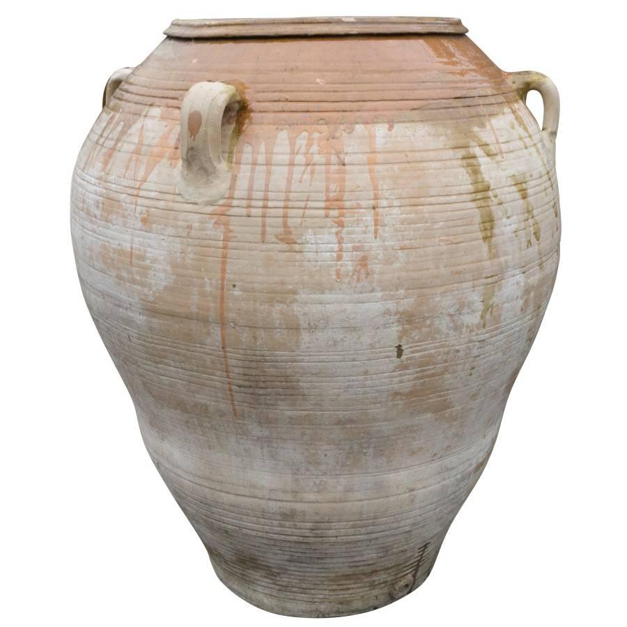 19th Century Antique Spanish Jar with Drip Glaze For Sale at 1stDibs