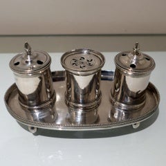 19th Century Antique Spanish Provincial Silver Inkstand Cordoba 1800 M Moreno