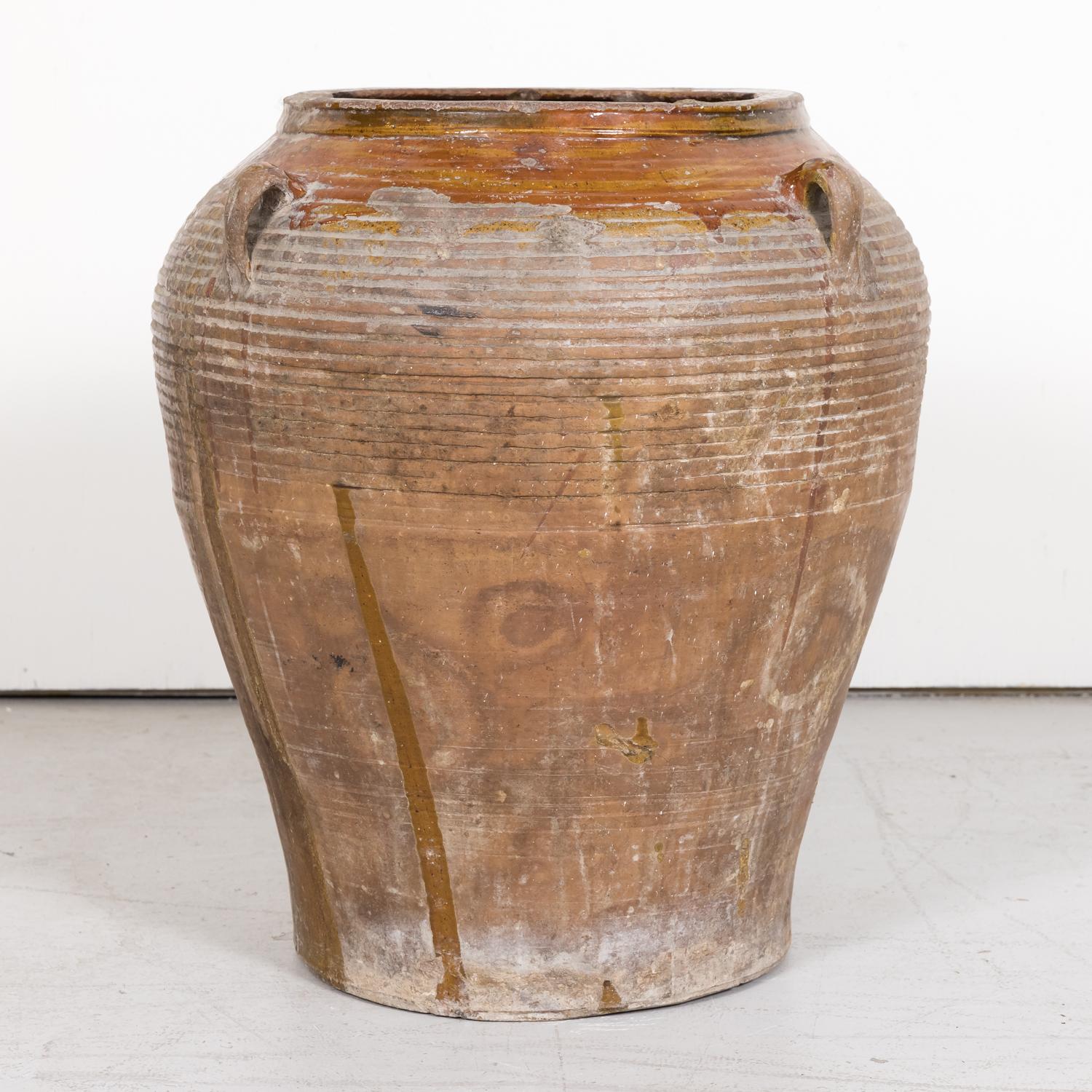 Unglazed 19th Century Antique Spanish Terracotta Olive Jar