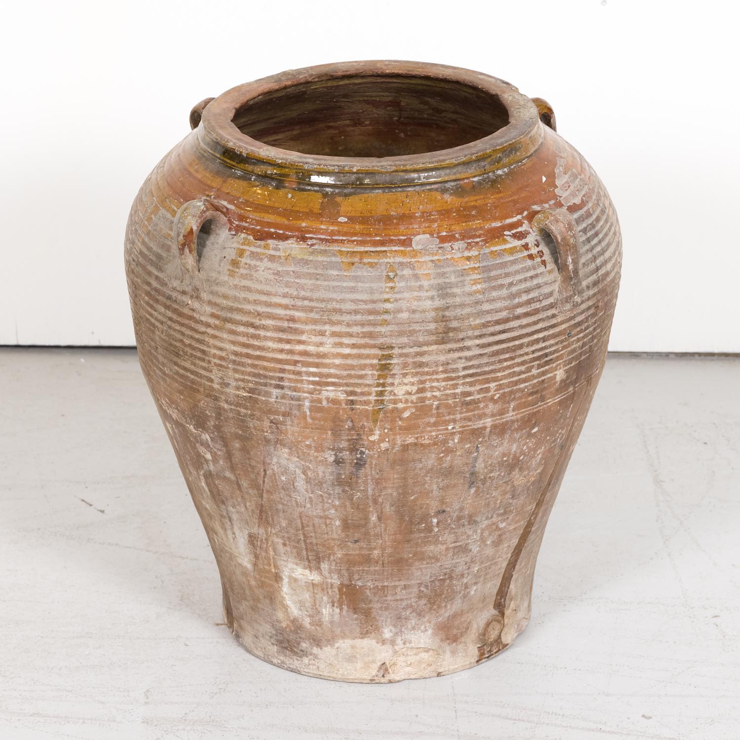19th Century Antique Spanish Terracotta Olive Jar In Good Condition In Birmingham, AL