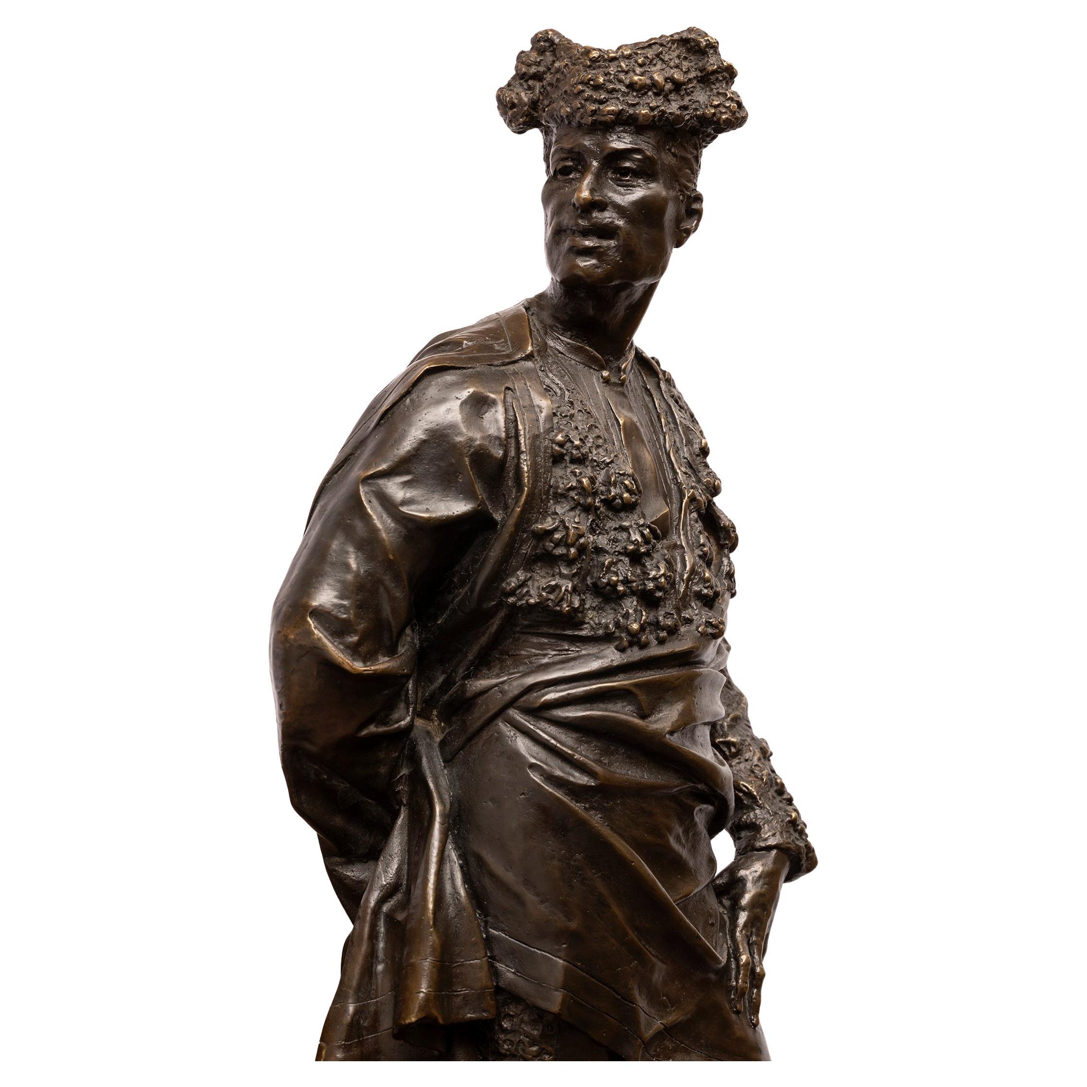 19th Century Antique Spanish Torero or Bullfighter Bronze Sculpture, Signed For Sale