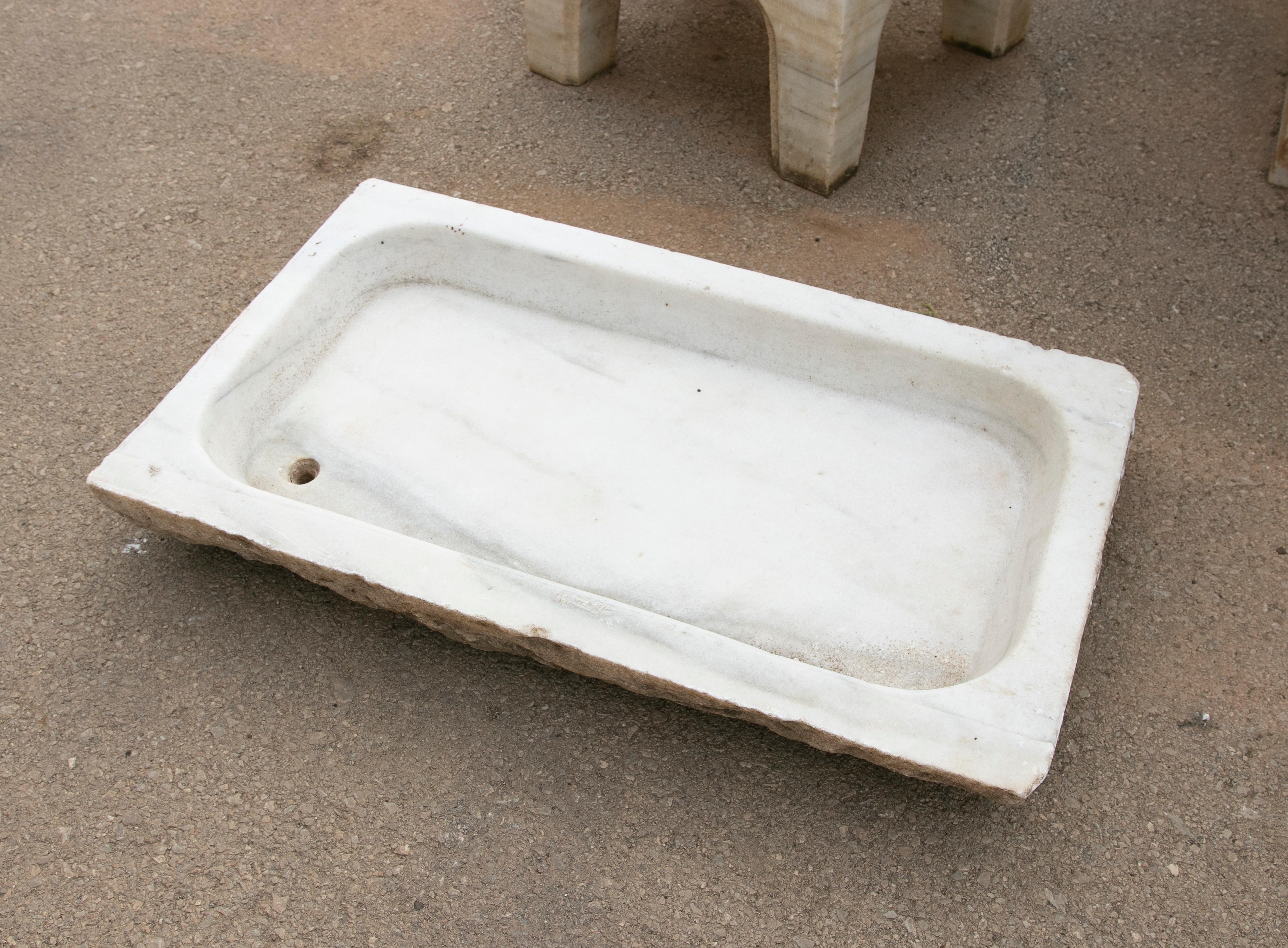 19th Century Antique Spanish white marble sink.