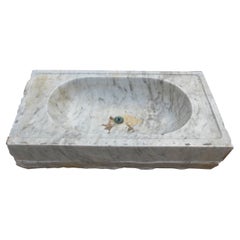 19th Century Antique Spanish White Marble Sink