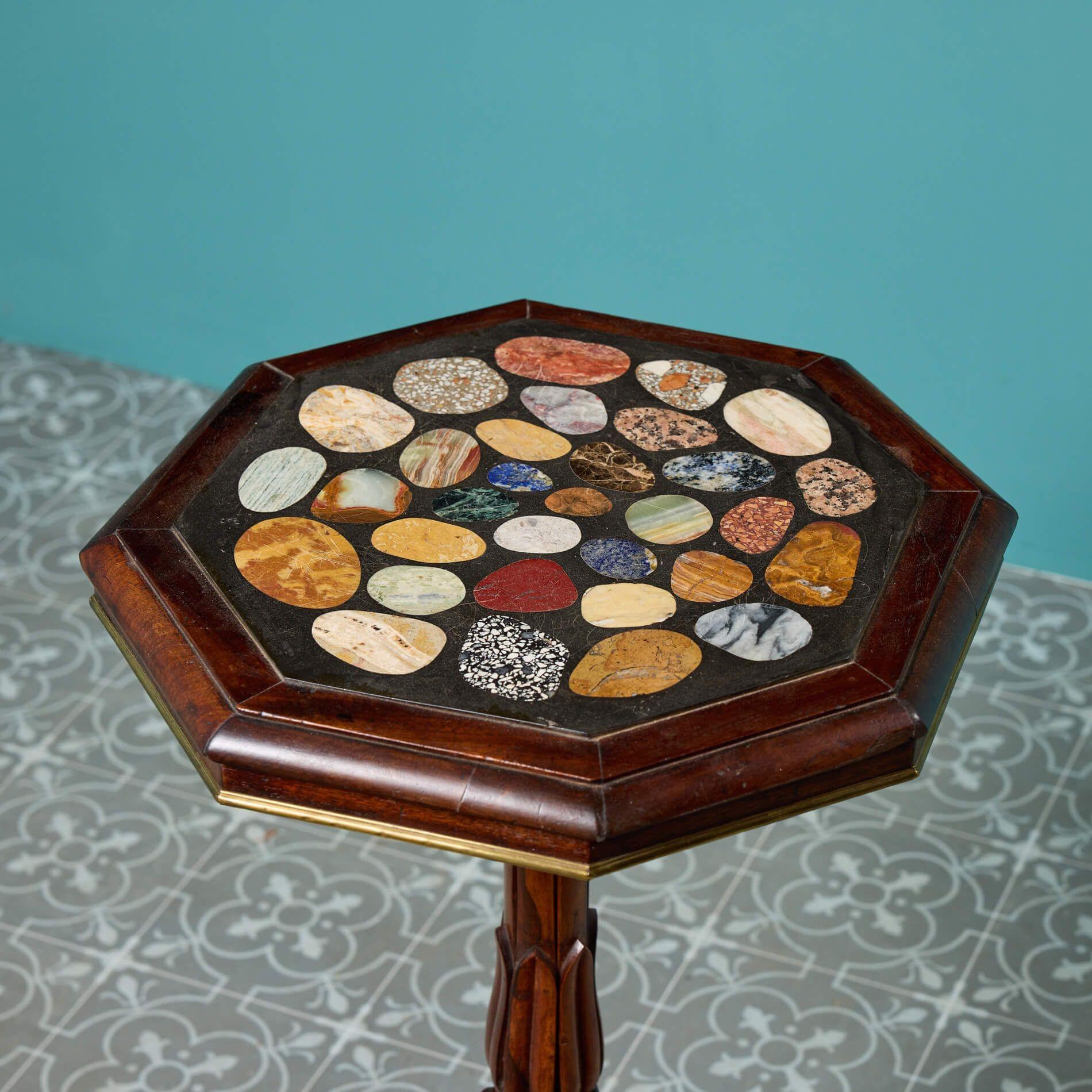 Georgian 19th Century Antique Specimen Marble Table For Sale