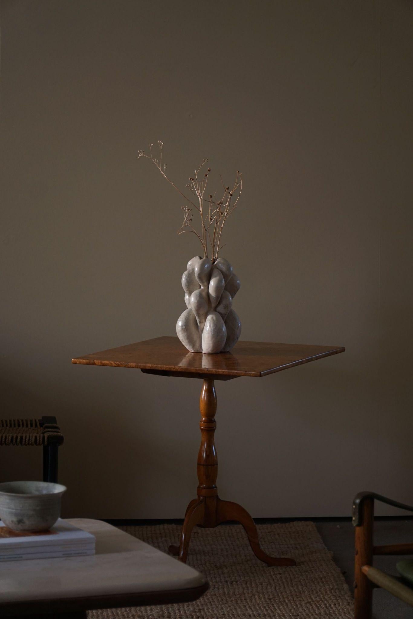 Table carrée à abattants ancienne du 19ème siècle en bois de ronce, fabriquée à la main en Suède en vente 7