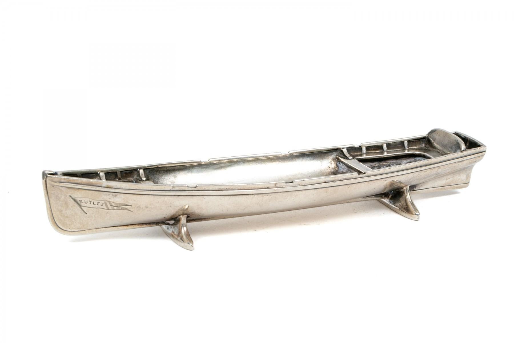 19th Century Antique Sterling Silver Diminutive Lifeboat, By Robert Garrard II  For Sale 6