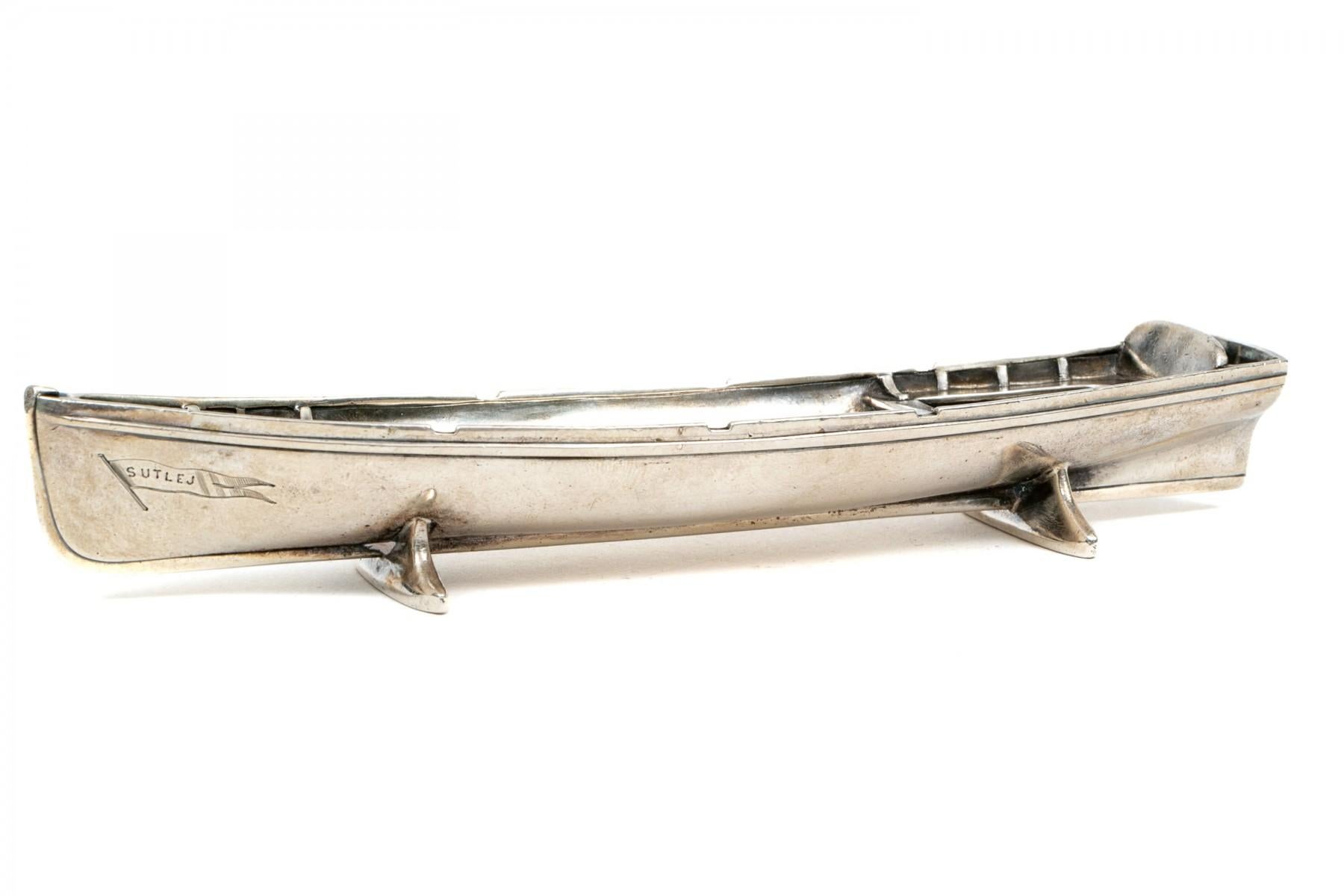 19th Century Antique Sterling Silver Diminutive Lifeboat, By Robert Garrard II  For Sale 7