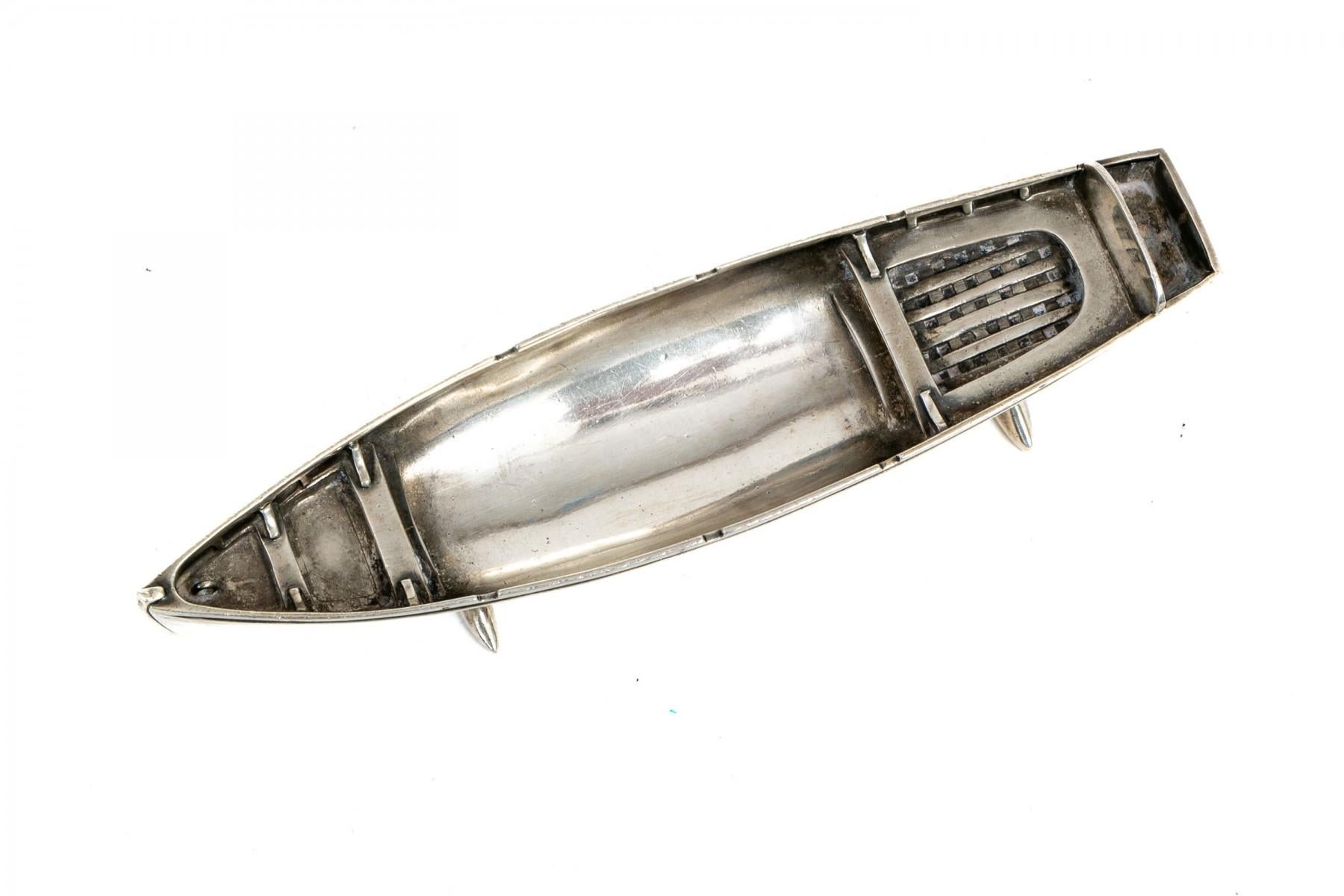 19th Century Antique Sterling Silver Diminutive Lifeboat, By Robert Garrard II  For Sale 9