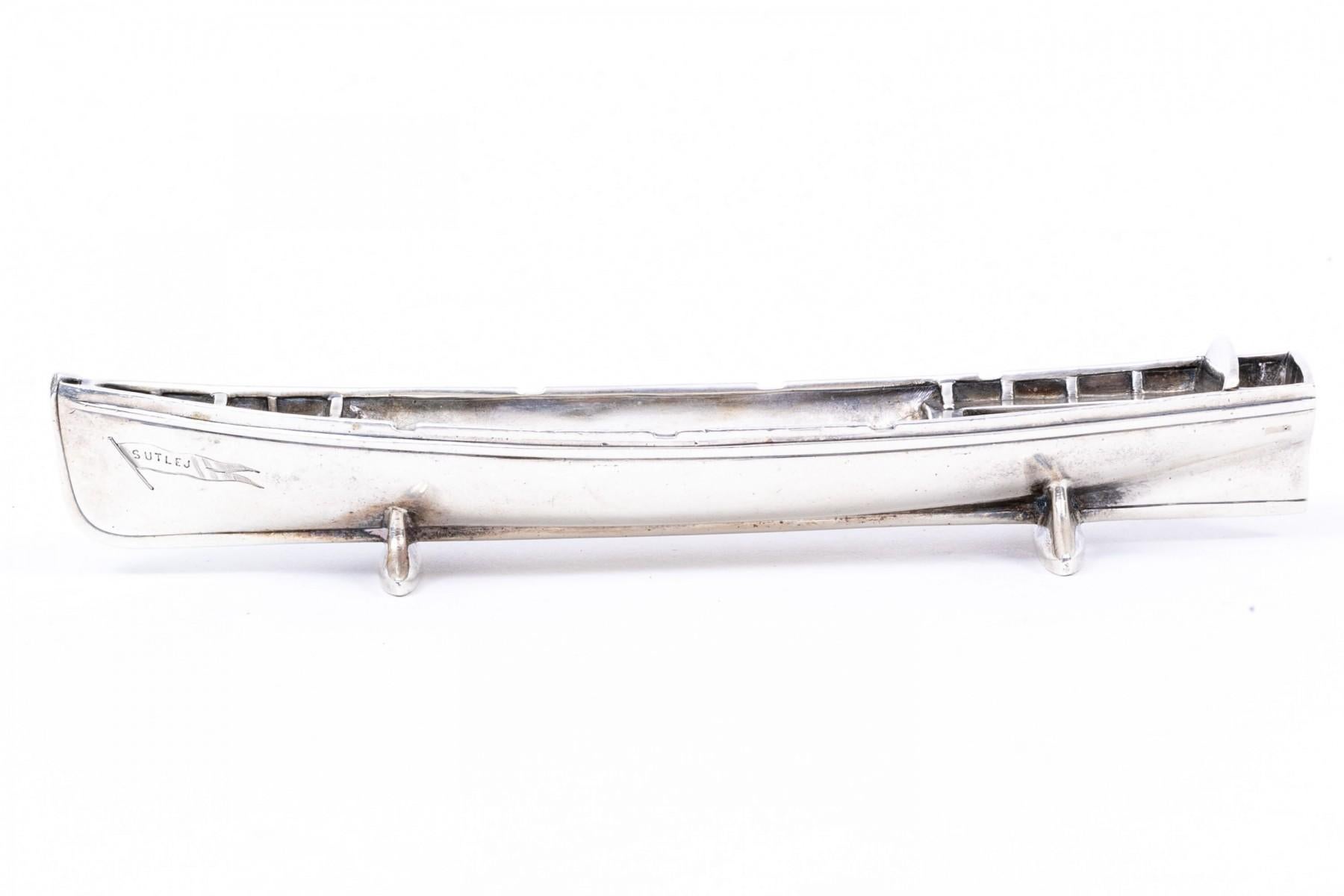 19th Century Antique Sterling Silver Diminutive Lifeboat, By Robert Garrard II  For Sale 3