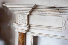 19th Century Antique Style Marble Fireplace with Jasper Columns