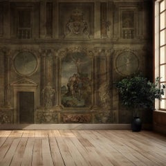 19th-Century Antique-Style Panoramic Wall Mural on Canvas – Baroque Fresco
