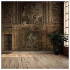 19th-Century Antique-Style Panoramic Wall Mural on Canvas – Baroque Interior