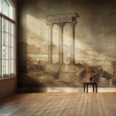 19th-Century Antique-Style Panoramic Wall Mural on Canvas