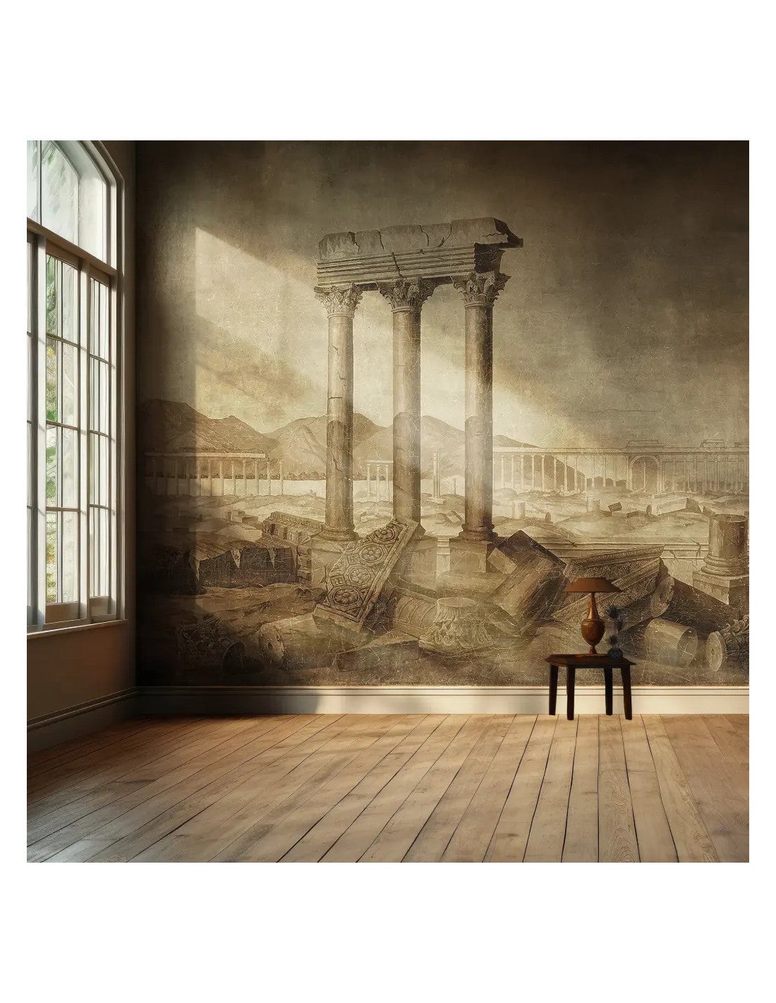 19th-Century Antique-Style Panoramic Wall Mural on Canvas