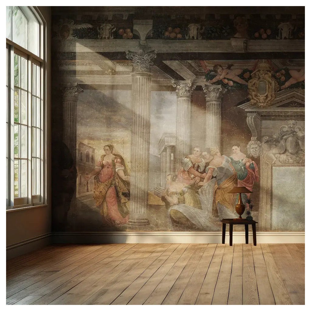 19th-Century Antique-Style Panoramic Wall Mural on Canvas – Grand Baroque